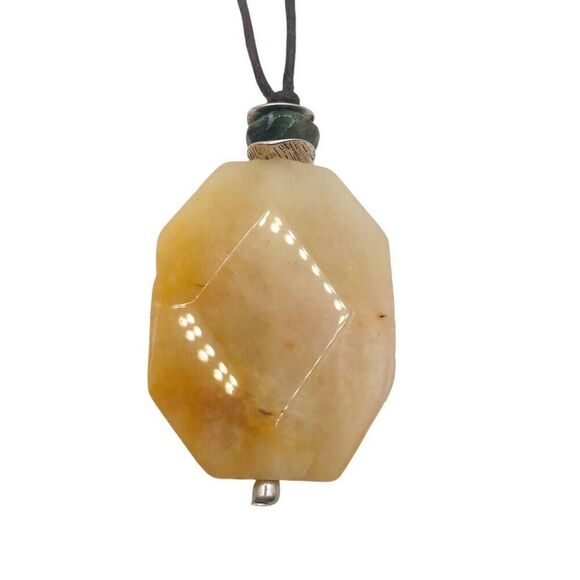 Brown Corded Natural Stone Pendant Necklace - Picture 2 of 5
